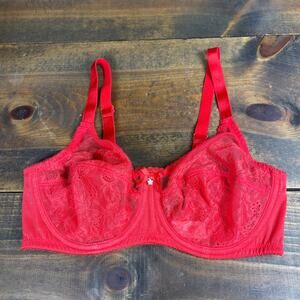 Wacoal 855186 Retro Chic Full Figure Underwire Bra Bright Red Women's 34C